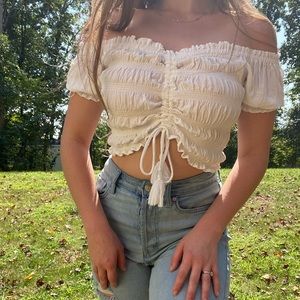 BoHo cinched crop top